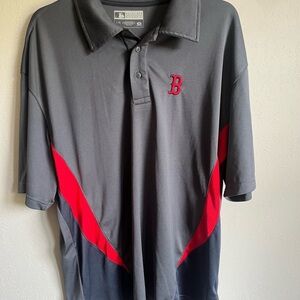 Men’s L Gray True Fan Boston Redsox Genuine Merchandise Polo, Athleisure